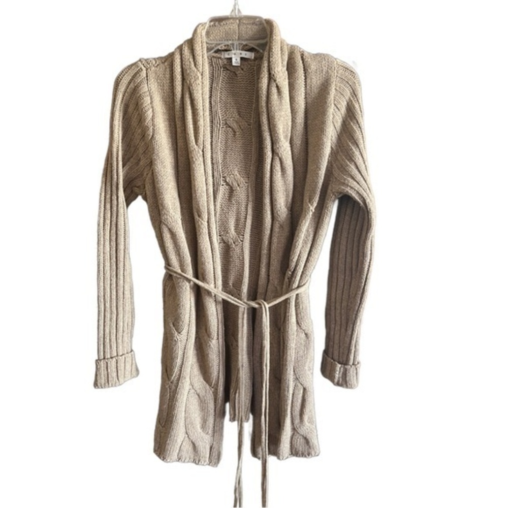 CABi Women's Tan Cable Knit Sweater